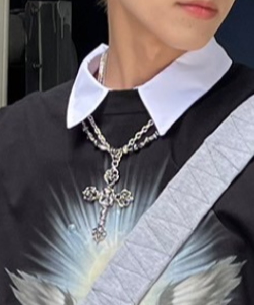 ストリートファッション XU エックスユー stone chain layered 