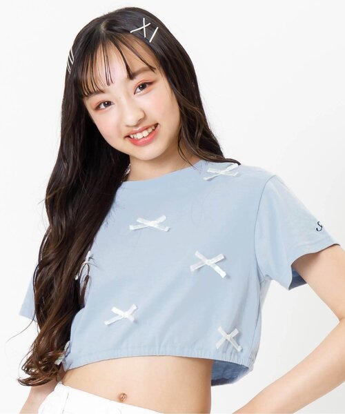 algy（アルジー）の「タンタケりぼんT（Tシャツ/カットソー・キッズ・ブラック/サックスブルー/オフホワイト・XX-SMALL/X-SMALL/MEDIUM/SMALL）」の3枚目の写真