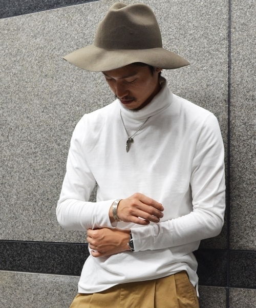 SHIPS（シップス）の「★★SC: SHIPS（シップス） "Smile Cotton" 天竺 タートルネック カットソー■（Tシャツ/カットソー・メンズ・ホワイト/グレー/ネイビー/ダークブルー・SMALL/LARGE/MEDIUM/X-LARGE）」の2枚目の写真