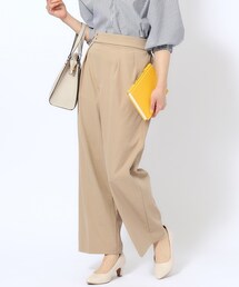 DRESKIP | 【洗える/シワになりにくい/UV】ドット釦タックワイドパンツ(その他パンツ)