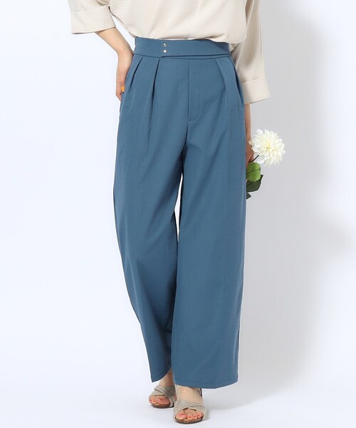 DRESKIP（ドレスキップ）の「◆【洗える/洗濯後シワになりにくい/UV】ドット釦タックワイドパンツ（その他パンツ・レディース・ベージュ/ブラック/カーキ/ブルー・02/03/04）」の4枚目の写真