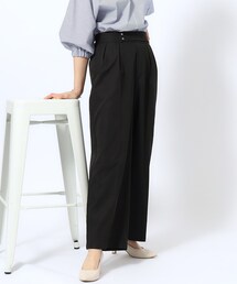 DRESKIP | 【洗える/シワになりにくい/UV】ドット釦タックワイドパンツ(その他パンツ)