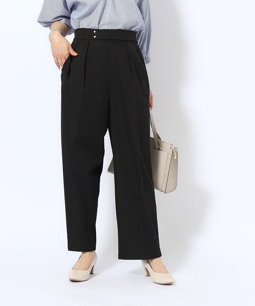 DRESKIP（ドレスキップ）の「◆【洗える/洗濯後シワになりにくい/UV】ドット釦タックワイドパンツ（その他パンツ・レディース・ベージュ/ブラック/カーキ/ブルー・02/03/04）」の5枚目の写真