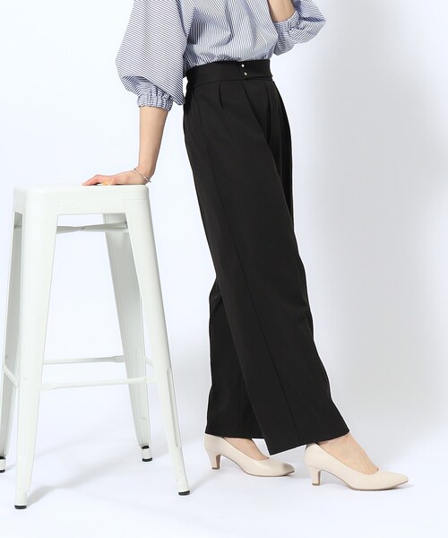 DRESKIP（ドレスキップ）の「◆【洗える/洗濯後シワになりにくい/UV】ドット釦タックワイドパンツ（その他パンツ・レディース・ベージュ/ブラック/カーキ/ブルー・02/03/04）」の6枚目の写真