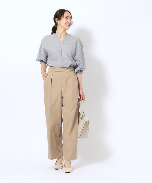 DRESKIP（ドレスキップ）の「◆【洗える/洗濯後シワになりにくい/UV】ドット釦タックワイドパンツ（その他パンツ・レディース・ベージュ/ブラック/カーキ/ブルー・02/03/04）」の11枚目の写真