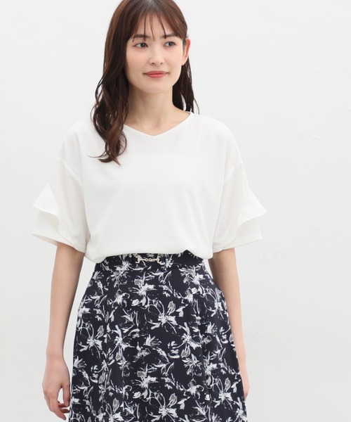 フランシュリッペ　苺袖カットソー　fl5 袖フリルトップス（Tシャツ/カットソー）｜Honeys（ハニーズ）の