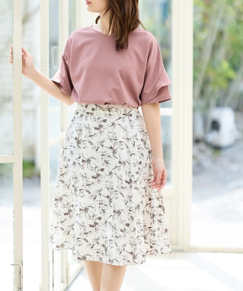 Honeys(ハニーズ)の「袖フリルトップス(Tシャツ/カットソー・レディース・アイボリー/ピンク系その他/イエロー系その他/ネイビー/ブルー系その他・S/M/L/LL/3L)」の13枚目の写真