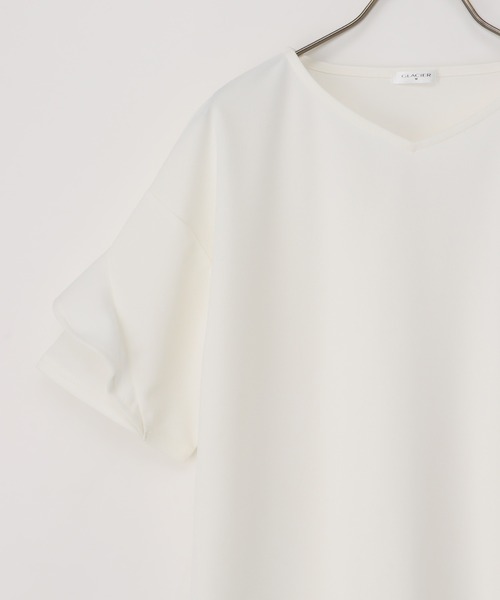 Honeys(ハニーズ)の「袖フリルトップス(Tシャツ/カットソー・レディース・アイボリー/ピンク系その他/イエロー系その他/ネイビー/ブルー系その他・S/M/L/LL/3L)」の21枚目の写真