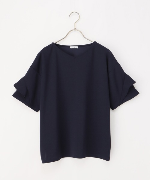 Honeys(ハニーズ)の「袖フリルトップス(Tシャツ/カットソー・レディース・アイボリー/ピンク系その他/イエロー系その他/ネイビー/ブルー系その他・S/M/L/LL/3L)」の22枚目の写真