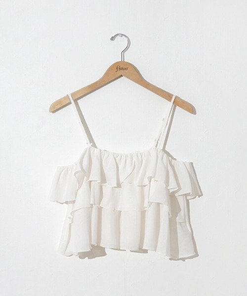 Web完売/flower/コットンフリルトップ cotton frill top～ｺｯﾄﾝﾌﾘﾙﾄｯﾌﾟ | flower／フラワー公式通販
