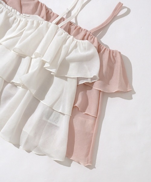 flower(フラワー)の「ペタルフリルキャミ(キャミソール・レディース・ホワイト/ピンク・FREE)」の20枚目の写真