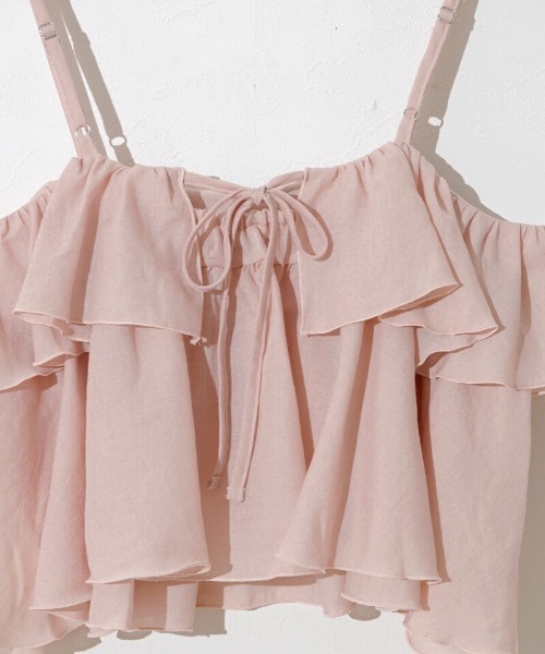 flower(フラワー)の「ペタルフリルキャミ(キャミソール・レディース・ホワイト/ピンク・FREE)」の22枚目の写真