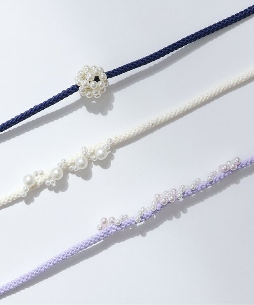 apres les cours（アプレレクール）の「ビーズ帯かざり_アプレのはんなり浴衣&甚平（和装小物・キッズ・アイボリー/ラベンダー/ネイビー・FREE）」の11枚目の写真