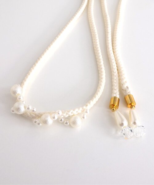 apres les cours（アプレレクール）の「ビーズ帯かざり_アプレのはんなり浴衣&甚平（和装小物・キッズ・アイボリー/ラベンダー/ネイビー・FREE）」の6枚目の写真