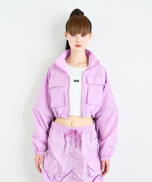 anna sui nyc(アナ スイ エヌ ワイ シー)の「スポーツワッシャー 2way ショートブルゾン(ブルゾン・レディース・ブルー/ピンク/ブラック・FREE)」の15枚目の写真
