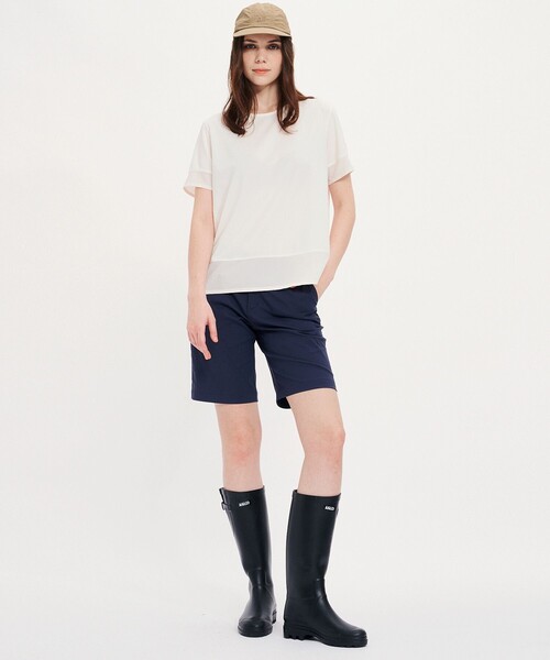 AIGLE（エーグル）の「吸水速乾 接触冷感 ショートスリーブTシャツ RP（Tシャツ/カットソー・レディース・ライトブルー/ホワイト/ネイビー・XS/S/M/L）」の8枚目の写真