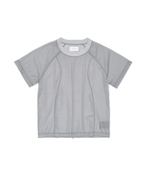 <手洗い可能><伸縮性・撥水機能>トリコットシアーウェーブシースルーTシャツ