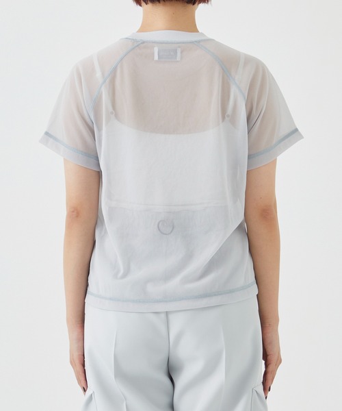 CITY TOKYO（シティトウキョウ）の「＜手洗い可能＞＜伸縮性・撥水機能＞トリコットシアーウェーブシースルーTシャツ（Tシャツ/カットソー・レディース・ブルー/ライトグレー/ミント・FREE）」の9枚目の写真