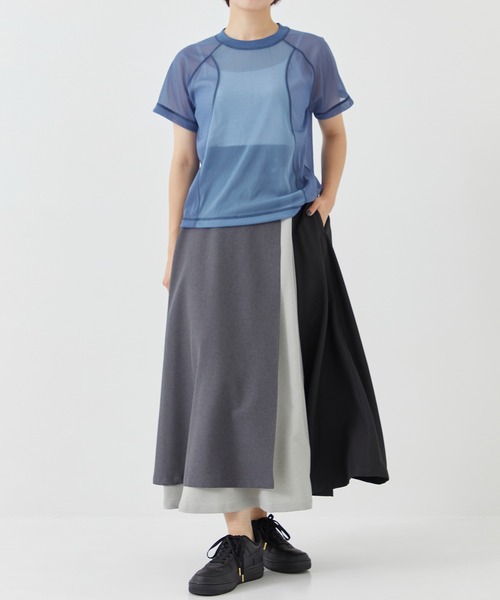 CITY TOKYO（シティトウキョウ）の「＜手洗い可能＞＜伸縮性・撥水機能＞トリコットシアーウェーブシースルーTシャツ（Tシャツ/カットソー・レディース・ブルー/ライトグレー/ミント・FREE）」の18枚目の写真