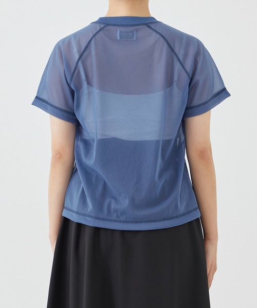 CITY TOKYO（シティトウキョウ）の「＜手洗い可能＞＜伸縮性・撥水機能＞トリコットシアーウェーブシースルーTシャツ（Tシャツ/カットソー・レディース・ブルー/ライトグレー/ミント・FREE）」の22枚目の写真