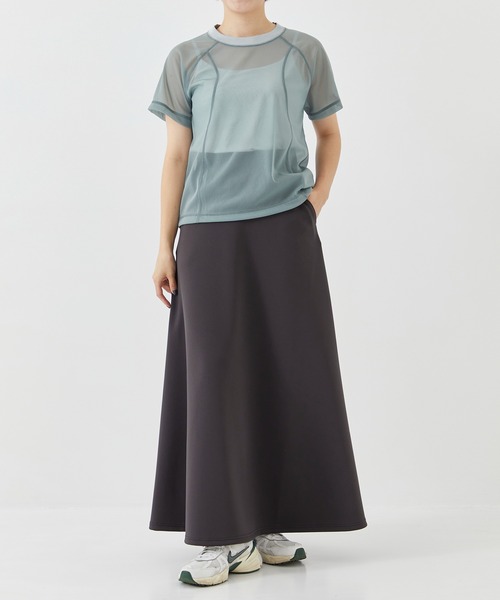 CITY TOKYO（シティトウキョウ）の「＜手洗い可能＞＜伸縮性・撥水機能＞トリコットシアーウェーブシースルーTシャツ（Tシャツ/カットソー・レディース・ブルー/ライトグレー/ミント・FREE）」の10枚目の写真