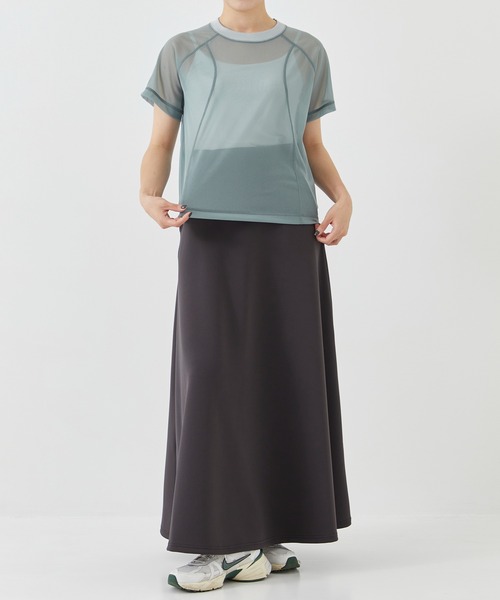 CITY TOKYO（シティトウキョウ）の「＜手洗い可能＞＜伸縮性・撥水機能＞トリコットシアーウェーブシースルーTシャツ（Tシャツ/カットソー・レディース・ブルー/ライトグレー/ミント・FREE）」の11枚目の写真