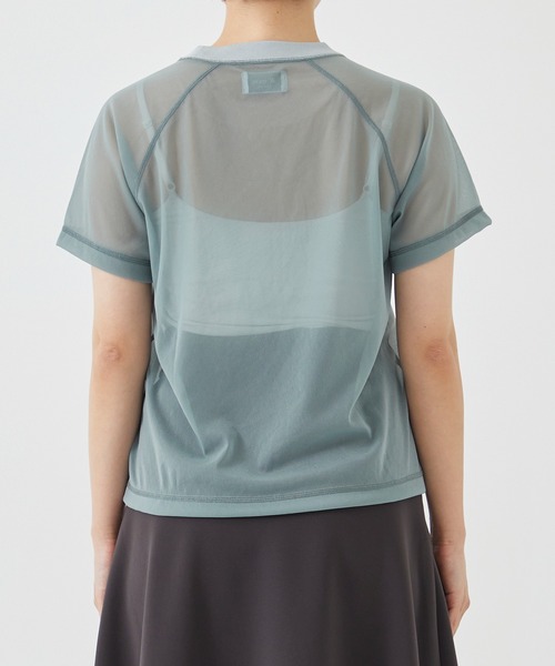 CITY TOKYO（シティトウキョウ）の「＜手洗い可能＞＜伸縮性・撥水機能＞トリコットシアーウェーブシースルーTシャツ（Tシャツ/カットソー・レディース・ブルー/ライトグレー/ミント・FREE）」の16枚目の写真