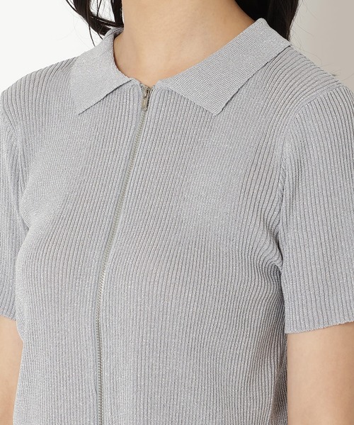 REDYAZEL（レディアゼル）の「ジップラメニット（ニット/セーター・レディース・グレー/ピンク/ホワイト・FREE）」の22枚目の写真