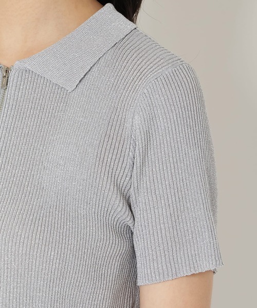 REDYAZEL（レディアゼル）の「ジップラメニット（ニット/セーター・レディース・グレー/ピンク/ホワイト・FREE）」の21枚目の写真