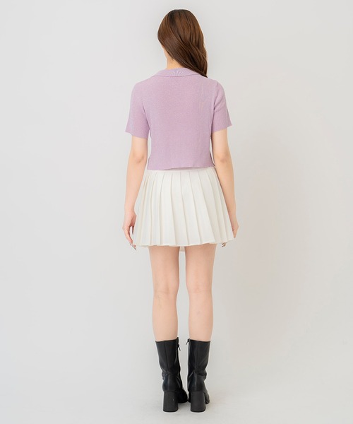 REDYAZEL（レディアゼル）の「ジップラメニット（ニット/セーター・レディース・グレー/ピンク/ホワイト・FREE）」の18枚目の写真