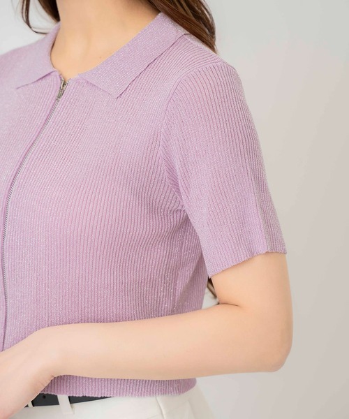 REDYAZEL（レディアゼル）の「ジップラメニット（ニット/セーター・レディース・グレー/ピンク/ホワイト・FREE）」の15枚目の写真