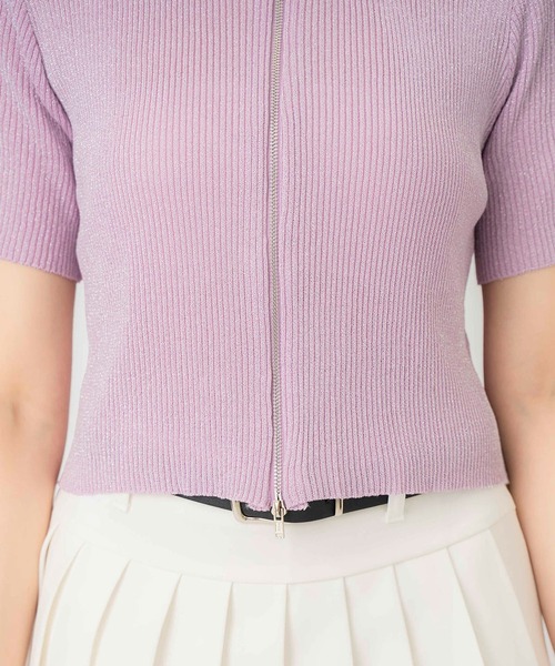 REDYAZEL（レディアゼル）の「ジップラメニット（ニット/セーター・レディース・グレー/ピンク/ホワイト・FREE）」の14枚目の写真