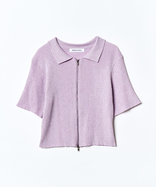 REDYAZEL（レディアゼル）の「ジップラメニット（ニット/セーター・レディース・グレー/ピンク/ホワイト・FREE）」の6枚目の写真