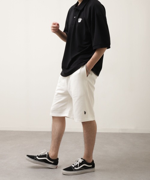 U.S. POLO ASSN.（ユーエスポロアッスン）の「【U.S.POLOASSN.】 ワンポイント刺繍 ヘビーウェイト スウェット ショートパンツ / ハーフパンツ（スウェットパンツ・メンズ・ブラック/ブラック系/ネイビー/オフホワイト/グレー・X-LARGE/LARGE/MEDIUM）」の8枚目の写真