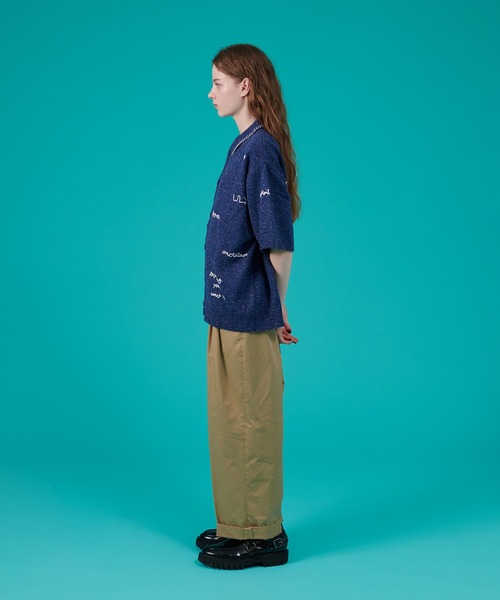 ONCILY（オンシェリー）の「HAND WRITTEN EMBROIDERY KNIT SHIRT / ハンドライティング刺繍ニットシャツ（シャツ/ブラウス・メンズ・ブラック/アイボリー/ネイビー・MEDIUM/LARGE/SMALL）」の15枚目の写真