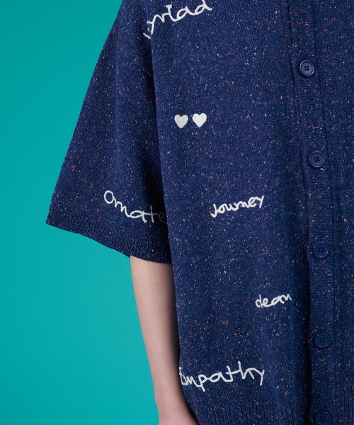 ONCILY（オンシェリー）の「HAND WRITTEN EMBROIDERY KNIT SHIRT / ハンドライティング刺繍ニットシャツ（シャツ/ブラウス・メンズ・ブラック/アイボリー/ネイビー・MEDIUM/LARGE/SMALL）」の18枚目の写真