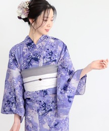 Clarus（クラルス）の「レディース　浴衣2点セット（Clarus浴衣＋しわ兵児帯）夏の思い出 S/F/TL/LL サイズ 綿浴衣 大人可愛い　女性　レディース 国内染め/日本染色 KIMONOMACHI ブルー系 イエベ浴衣　ブルべ浴衣　トレンドカラー モカムース セピア調　低身長浴衣　低身長 浴衣（浴衣）」