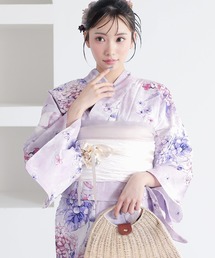 Clarus（クラルス）の「レディース　浴衣2点セット（Clarus浴衣＋しわ兵児帯）夏の思い出 S/F/TL/LL サイズ 綿浴衣 大人可愛い　女性　レディース 国内染め/日本染色 KIMONOMACHI ブルー系 イエベ浴衣　ブルべ浴衣　トレンドカラー モカムース セピア調　低身長浴衣　低身長 浴衣（浴衣）」