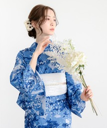 女性 セット」に該当する浴衣（ブルー・ネイビー/青色系）ファッション