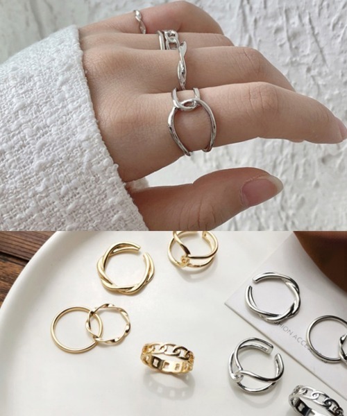 Miniministore(ミニミニストア)の「マルチデザイン リングセット レディース(リング・レディース・シルバー/ゴールド・FREE)」の12枚目の写真