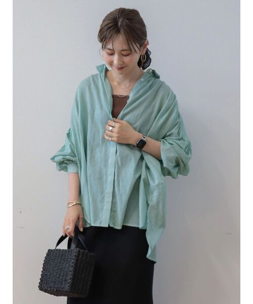 kapital タッセル装飾 ギャザーコットンブラウス チュニック カーキ kapital タッセル装飾 ギャザーコットンブラウス チュニック カーキ