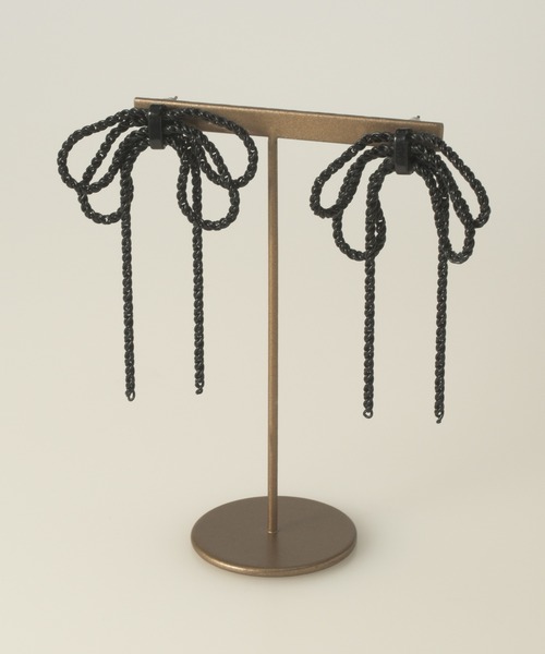 GOLDY（ゴールディ）の「レイヤード チェーン リボン ピアス（ピアス（両耳用）・レディース・ゴールド/ブラウン/ブラック/シルバー・FREE）」の6枚目の写真