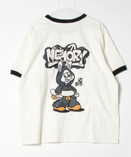 #MEMORY(メモリー)の「【MEMORY】ウサギ リンガーネック Tシャツ / NEW JACK コラボ Tシャツ(Tシャツ/カットソー・メンズ・ブラック/ホワイト/グリーン・FREE)」の4枚目の写真