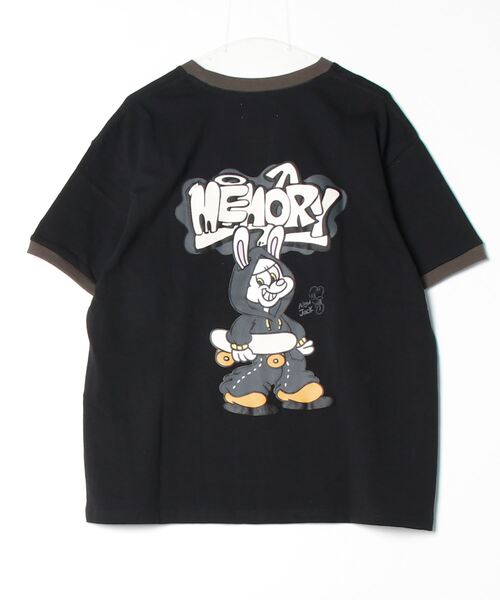 #MEMORY(メモリー)の「【MEMORY】ウサギ リンガーネック Tシャツ / NEW JACK コラボ Tシャツ(Tシャツ/カットソー・メンズ・ブラック/ホワイト/グリーン・FREE)」の6枚目の写真
