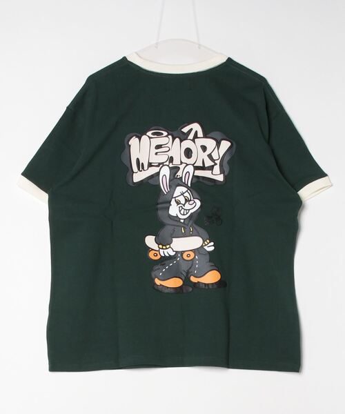 #MEMORY(メモリー)の「【MEMORY】ウサギ リンガーネック Tシャツ / NEW JACK コラボ Tシャツ(Tシャツ/カットソー・メンズ・ブラック/ホワイト/グリーン・FREE)」の5枚目の写真