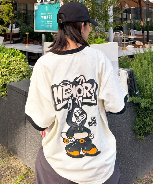 MEMORY（メモリー）の「【MEMORY】ウサギ リンガーネック T