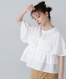 ◆◇フロントボタンラッフルブラウス