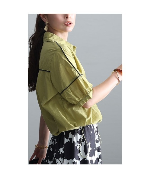 Sawa a la mode(サワアラモード)の「配色パイピングブラウス(シャツ/ブラウス・レディース・グリーン/オレンジ・FREE)」の8枚目の写真