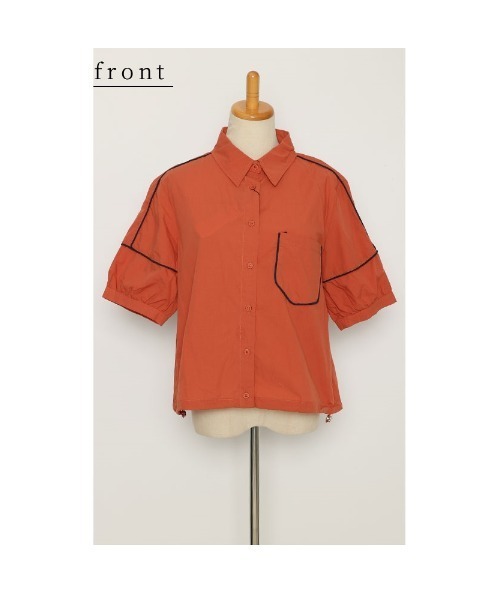 Sawa a la mode(サワアラモード)の「配色パイピングブラウス(シャツ/ブラウス・レディース・グリーン/オレンジ・FREE)」の21枚目の写真