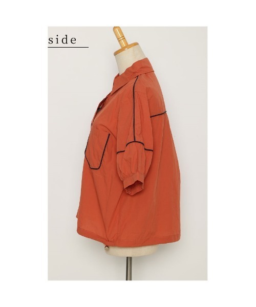 Sawa a la mode(サワアラモード)の「配色パイピングブラウス(シャツ/ブラウス・レディース・グリーン/オレンジ・FREE)」の22枚目の写真